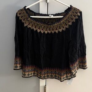 Joie Black Embroidered Top